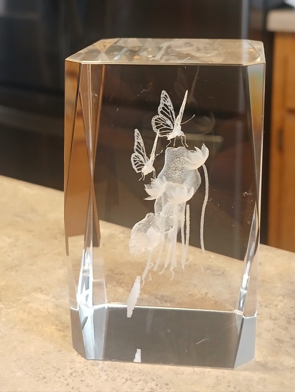 Vintage Hawaii 3D Laser-etched Cystal Glass Paperweight - Picture 4 of 6